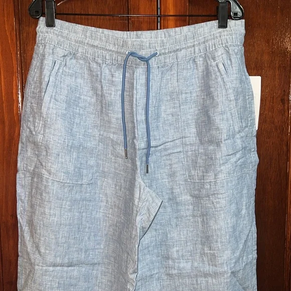 Women’s retreat linen wide leg pant Athleta brand light, blue - Picture 2 of 3